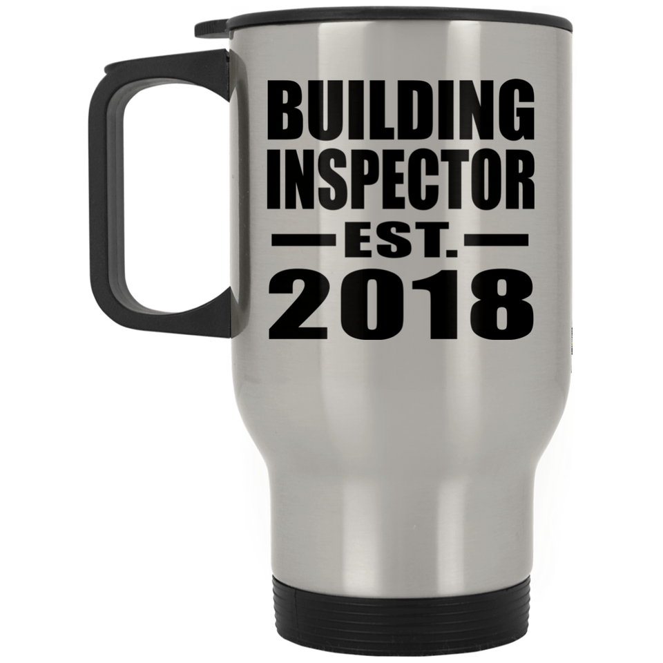 Building Inspector Established EST. 2018 - Silver Travel Mug
