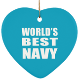 World's Best Navy - Heart Ornament