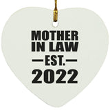 Mother In Law Established EST. 2022 - Heart Ornament