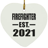 Firefighter Established EST. 2021 - Heart Ornament