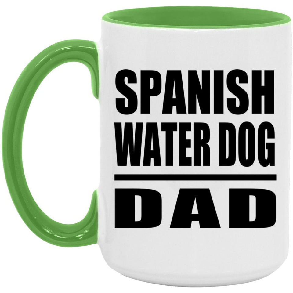 Spanish Water Dog Dad - 15oz Accent Mug Green