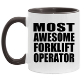 Most Awesome Forklift Operator - 11oz Accent Mug Black