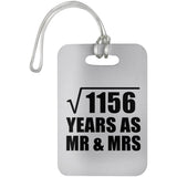 34th Anniversary Square Root of 1156 Years As Mr & Mrs - Luggage Bag Tag