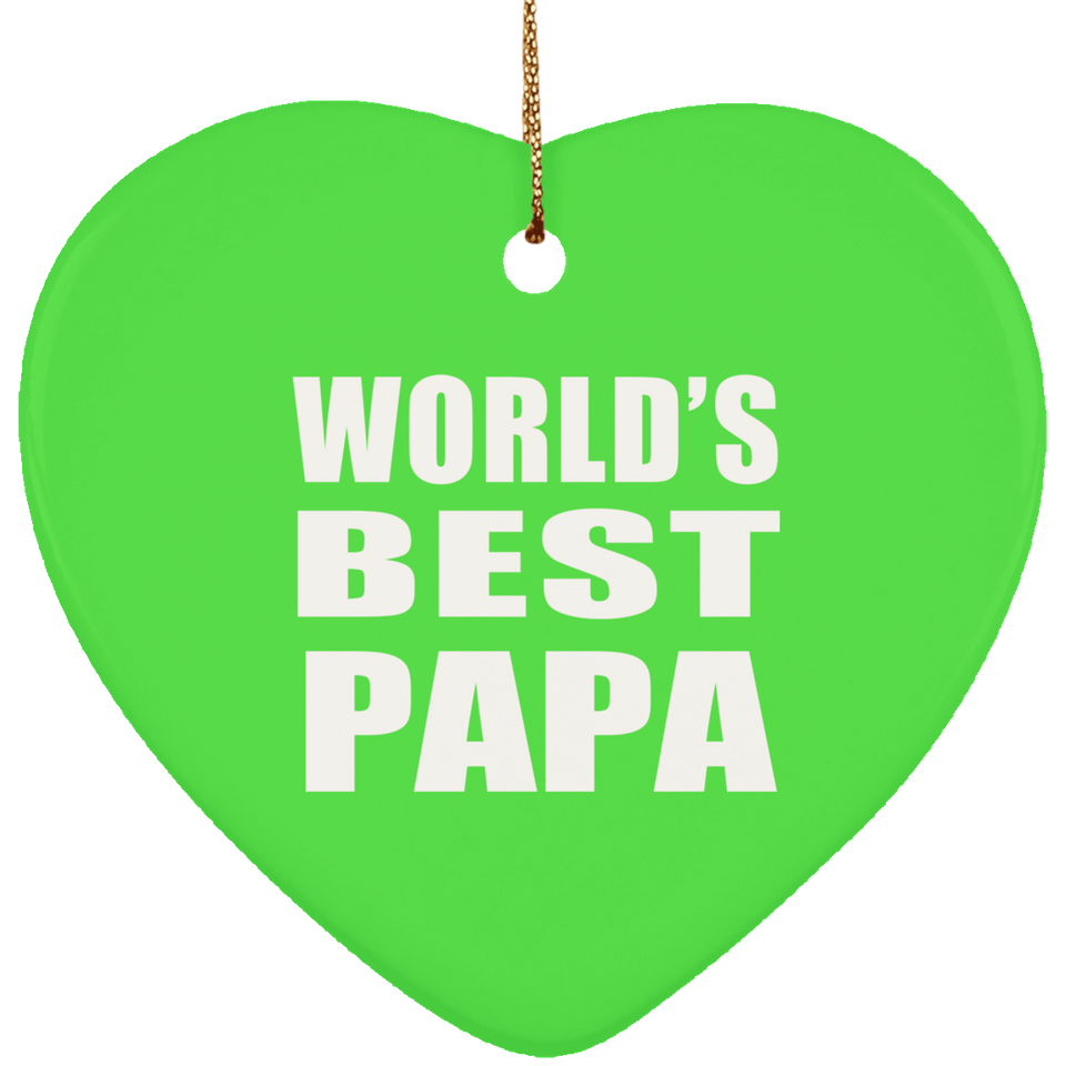 World's Best Papa - Heart Ornament