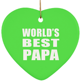 World's Best Papa - Heart Ornament