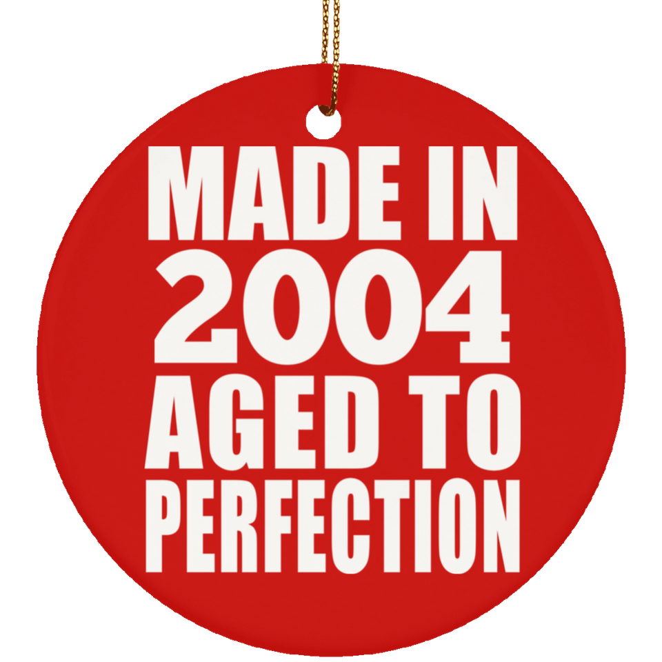 20th Birthday Made In 2004 Aged to Perfection - Circle Ornament