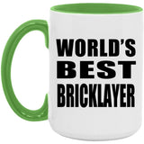 World's Best Bricklayer - 15oz Accent Mug Green