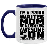Proud Waiter Mom Of Awesome Son - 11oz Accent Mug Purple