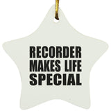 Recorder Makes Life Special - Star Ornament