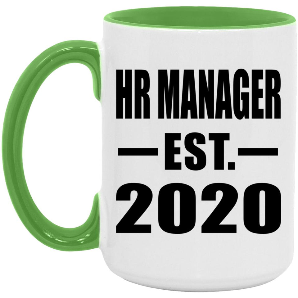 HR Manager Established EST. 2020 - 15oz Accent Mug Green