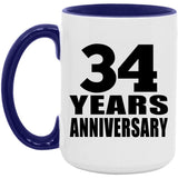 34th Anniversary 34 Years Anniversary - 15oz Accent Mug Purple