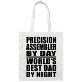 Precision Assembler By Day World's Best Dad By Night - Tote Bag White
