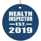 Health Inspector Established EST. 2019 - Circle Ornament