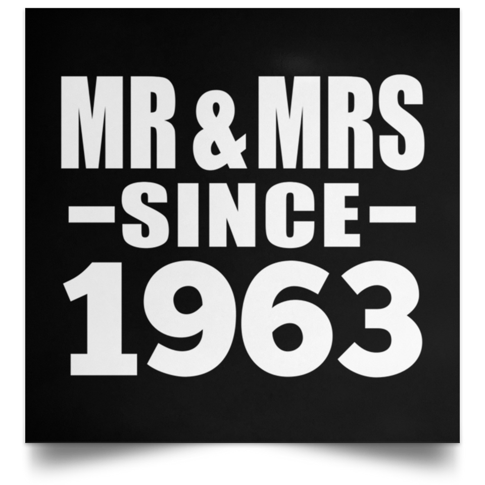 61st Anniversary Mr & Mrs Since 1963 - Poster Square