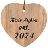 Hair Stylist Established Est. 2024 - Heart Ornament C