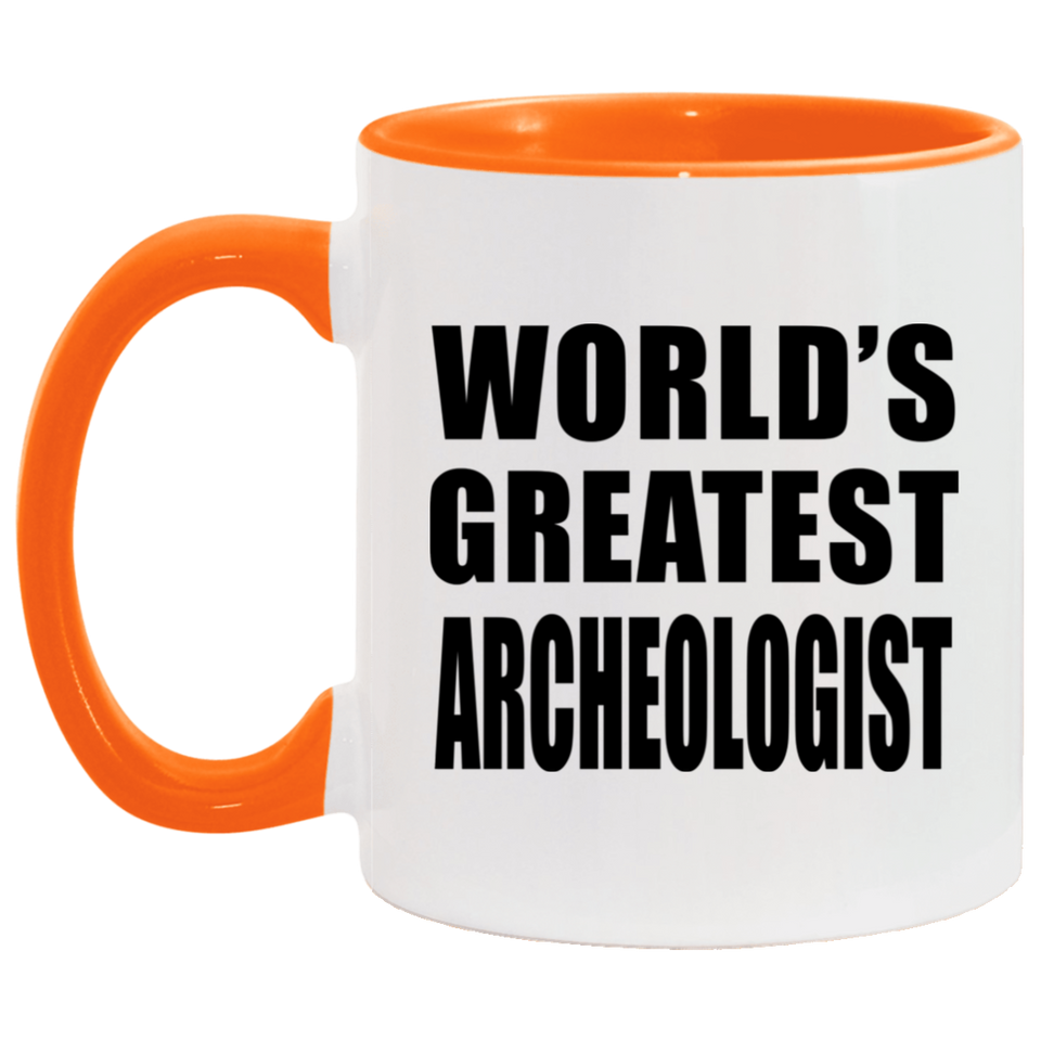 World's Greatest Archeologist - 11oz Accent Mug Orange