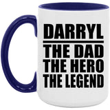 Darryl The Dad The Hero The Legend - 15oz Accent Mug Purple