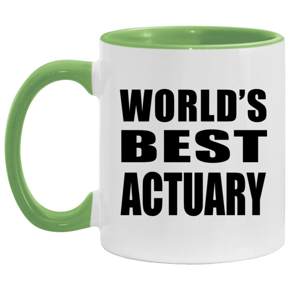 World's Best Actuary - 11oz Accent Mug Green