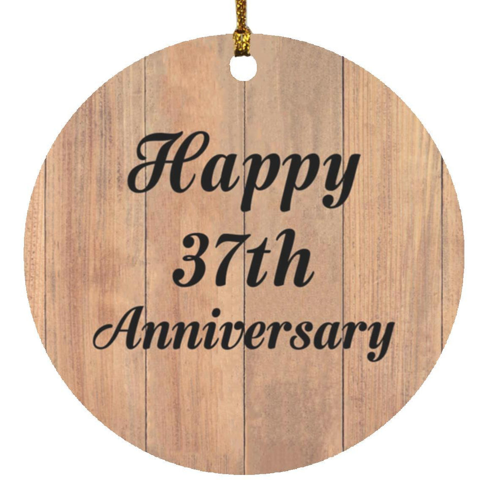 Happy 37th Anniversary - Circle Ornament C
