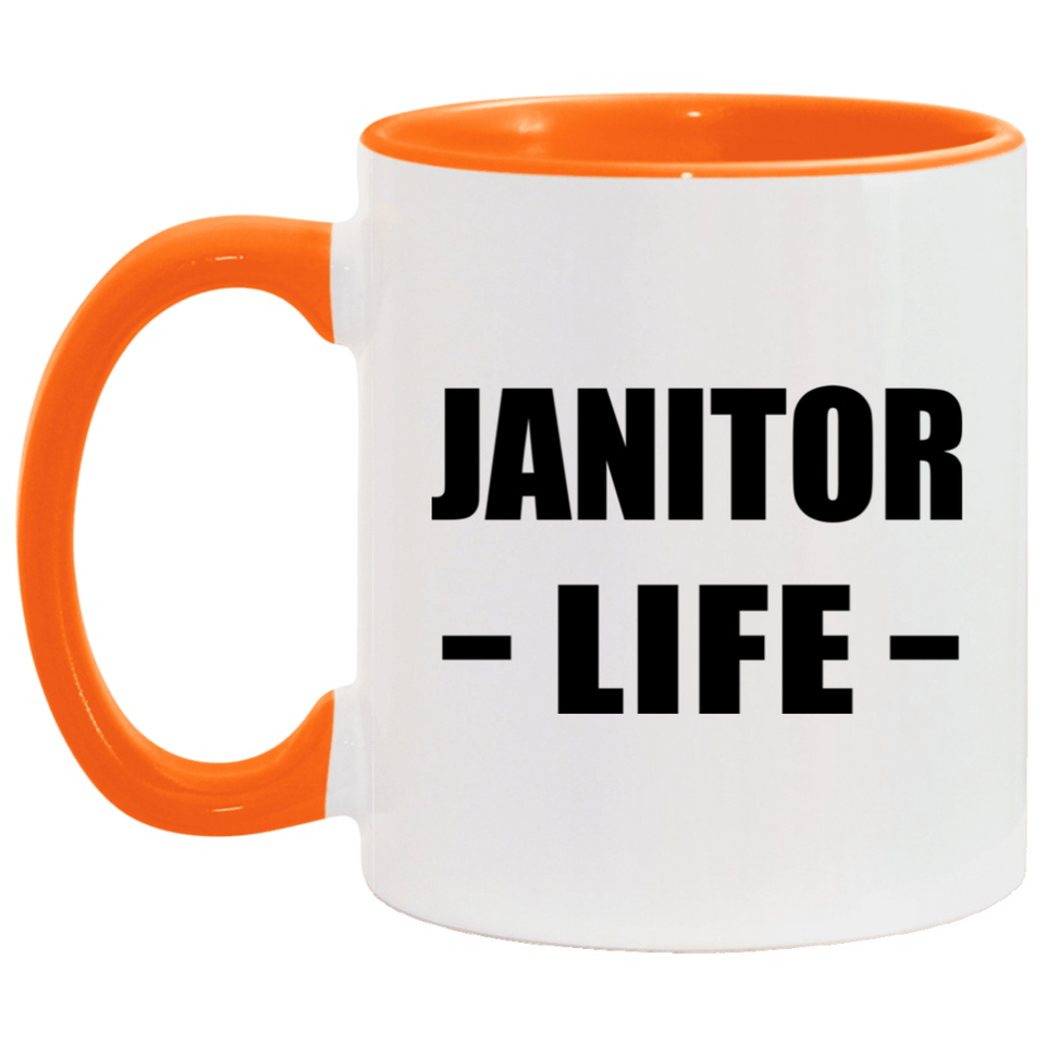 Janitor Life - 11oz Accent Mug Orange
