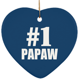 Number One #1 Papaw - Heart Ornament