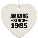 39th Birthday Amazing Since 1985 - Heart Ornament