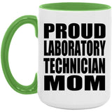 Proud Laboratory Technician Mom - 15oz Accent Mug Green