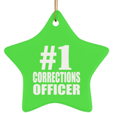 Number One #1 Corrections Officer - Star Ornament