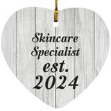 Skincare Specialist Established Est. 2024 - Heart Ornament F