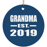 Grandma Established EST. 2019 - Circle Ornament