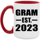 Gram Established EST. 2023 - 15oz Accent Mug Red