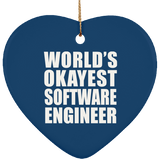 World's Okayest Software Engineer - Heart Ornament