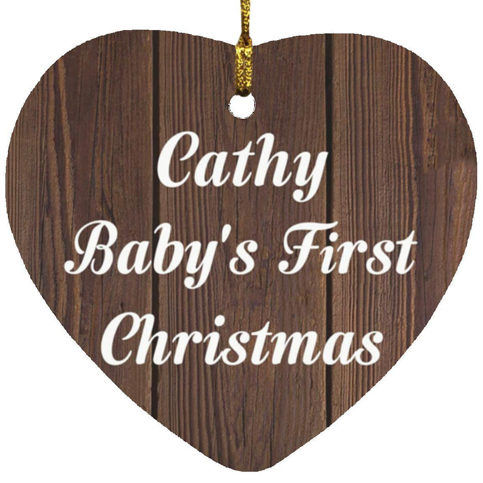 Cathy Baby's First Christmas - Heart Ornament D