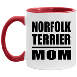 Norfolk Terrier Mom - 11oz Accent Mug Red