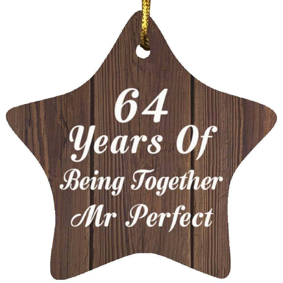64th Anniversary 64 Years Of Being Mr Perfect - Star Ornament D