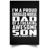 Proud Enrolled Nurse Dad Of Awesome Son - Poster Portrait