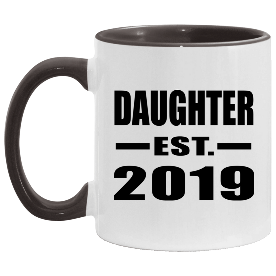 Daughter Established EST. 2019 - 11oz Accent Mug Black