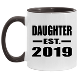 Daughter Established EST. 2019 - 11oz Accent Mug Black