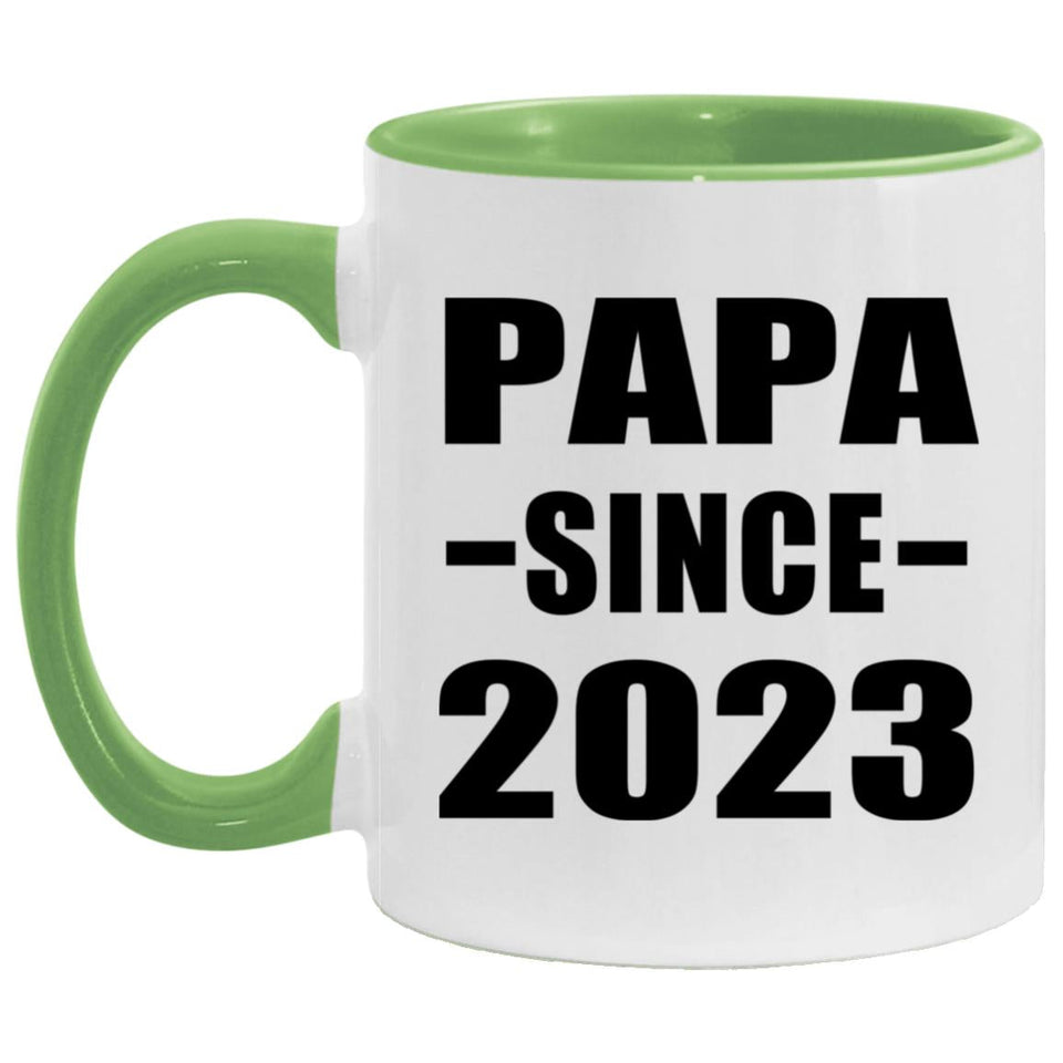Papa Since 2023 - 11oz Accent Mug Green