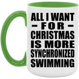 All I Want For Christmas Is More Synchronized Swimming - 15oz Accent Mug Green