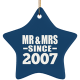 17th Anniversary Mr & Mrs Since 2007 - Star Ornament