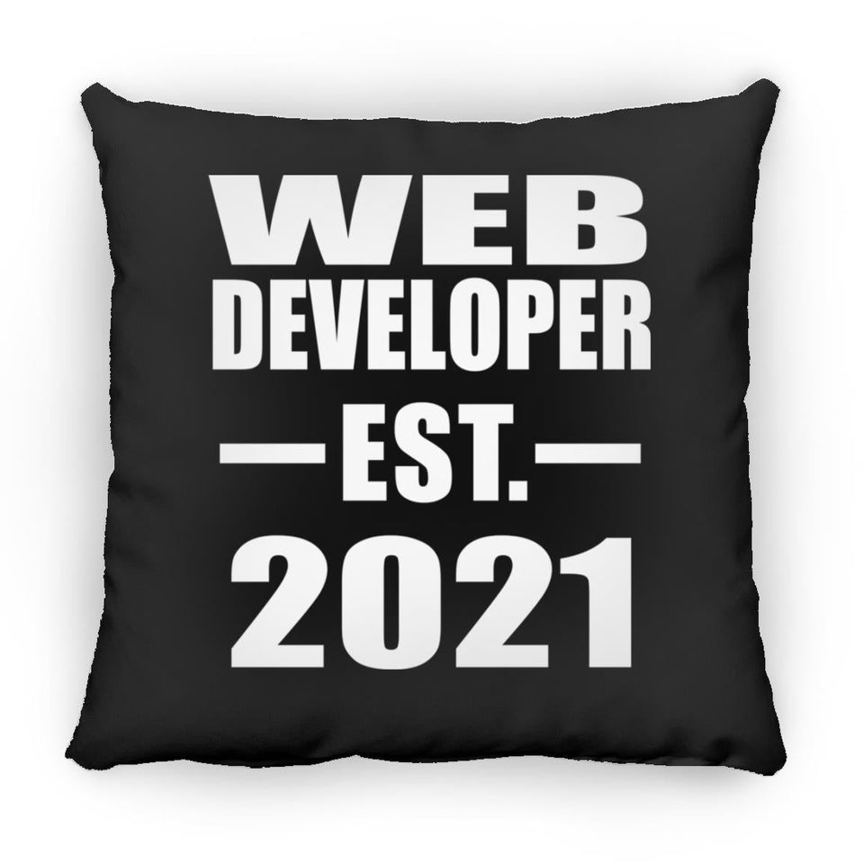Web Developer Established EST. 2021 - Throw Pillow Black