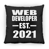 Web Developer Established EST. 2021 - Throw Pillow Black
