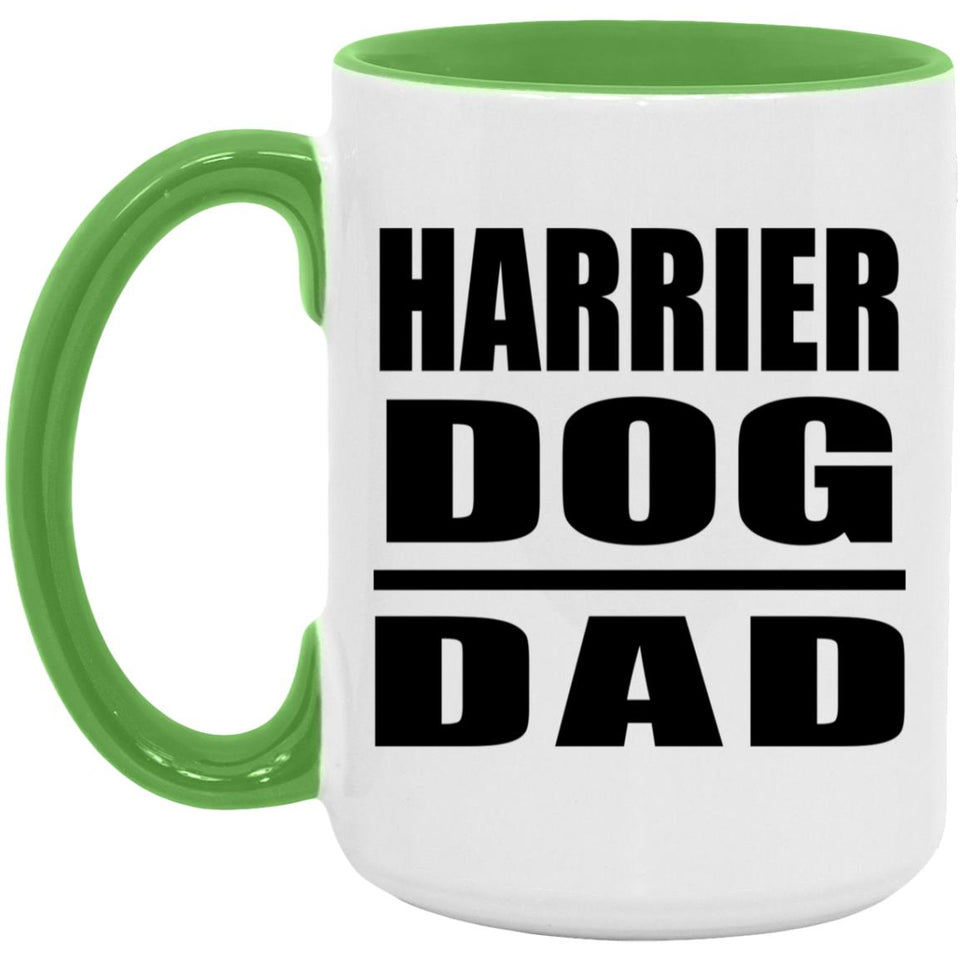 Harrier Dog Dad - 15oz Accent Mug Green