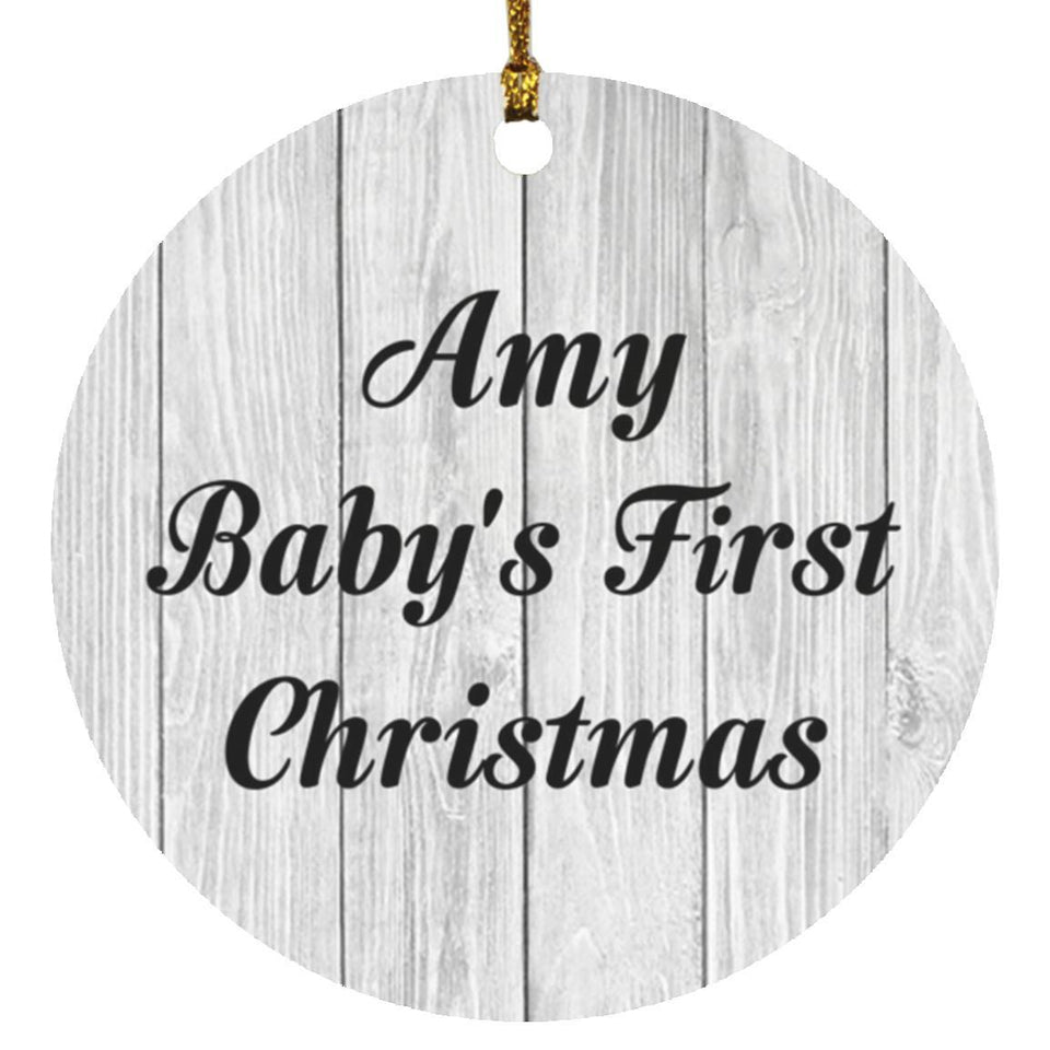 Amy Baby's First Christmas - Circle Ornament F