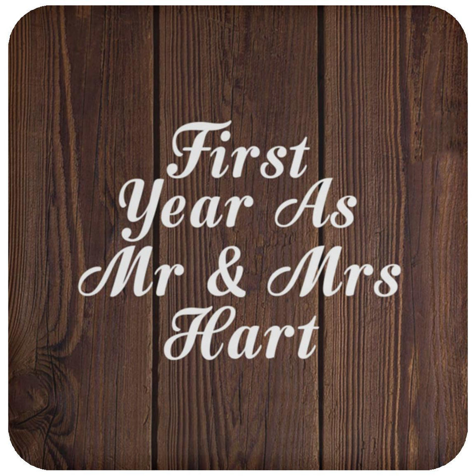 First Year As Mr & Mrs Hart - Drink Coaster D