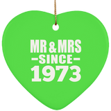51st Anniversary Mr & Mrs Since 1973 - Heart Ornament
