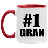 Number One #1 Gran - 11oz Accent Mug Red