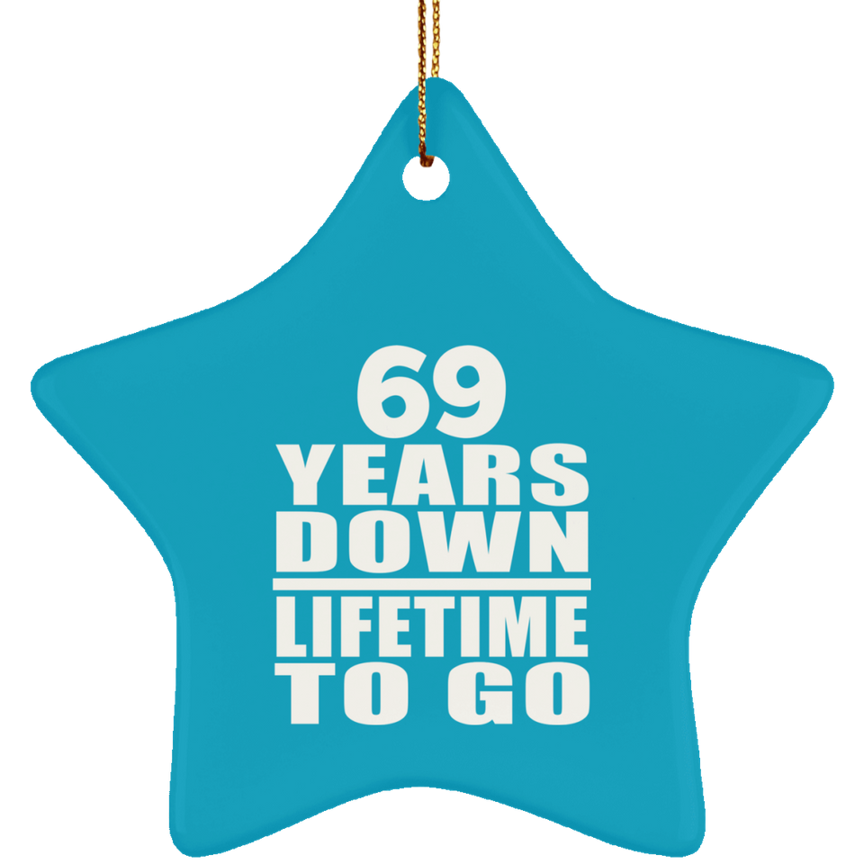 69th Anniversary 69 Years Down Lifetime To Go - Star Ornament