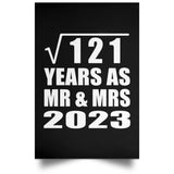 11th Anniversary Square Root of 121 Years As Mr & Mrs 2023 - Poster Portrait